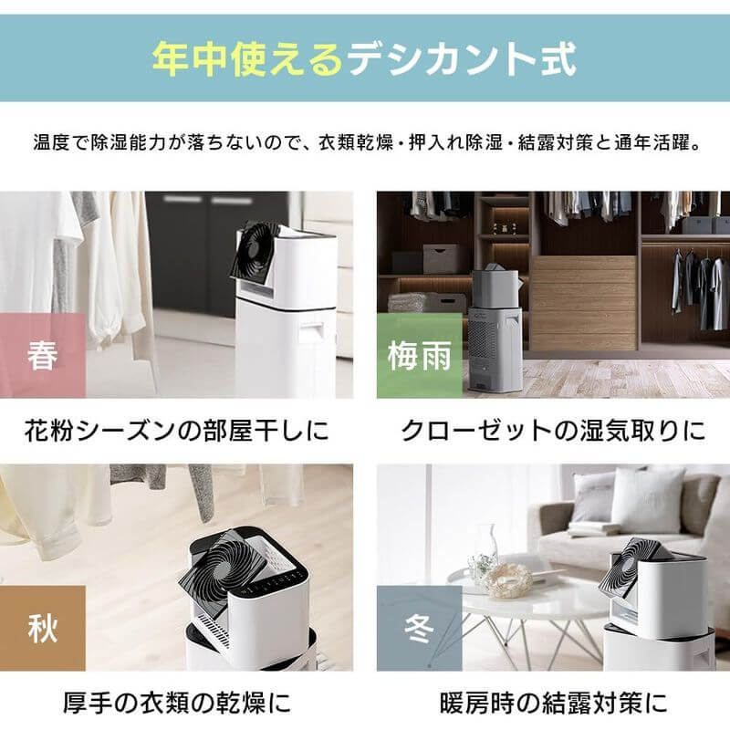 2-in-1 Dehumidifier with Air Circulator Fan, 21 square meters, 5.0L IJD-I50 - imy Shop Japan