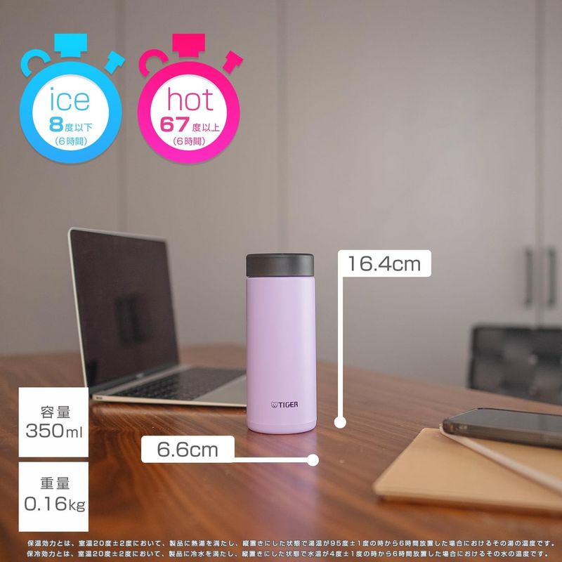 350ml Vacuum Insulated Bottle MMZ-W035-WK - imy Shop Japan