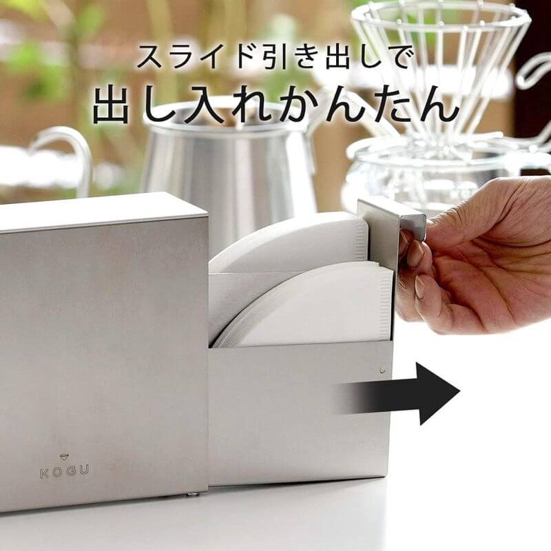 不鏽鋼咖啡濾紙收納盒, 日本製 44585