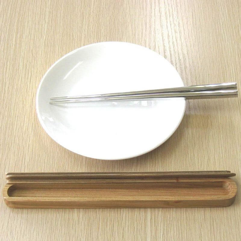 日本製不鏽鋼筷組, 洗碗機可, 附木盒