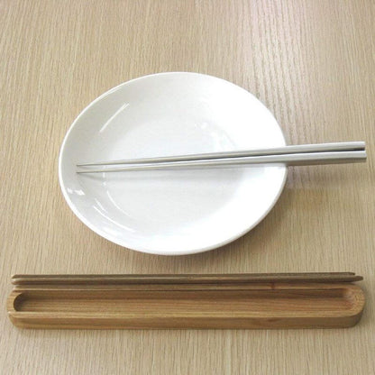 日本製不鏽鋼筷組, 洗碗機可, 附木盒
