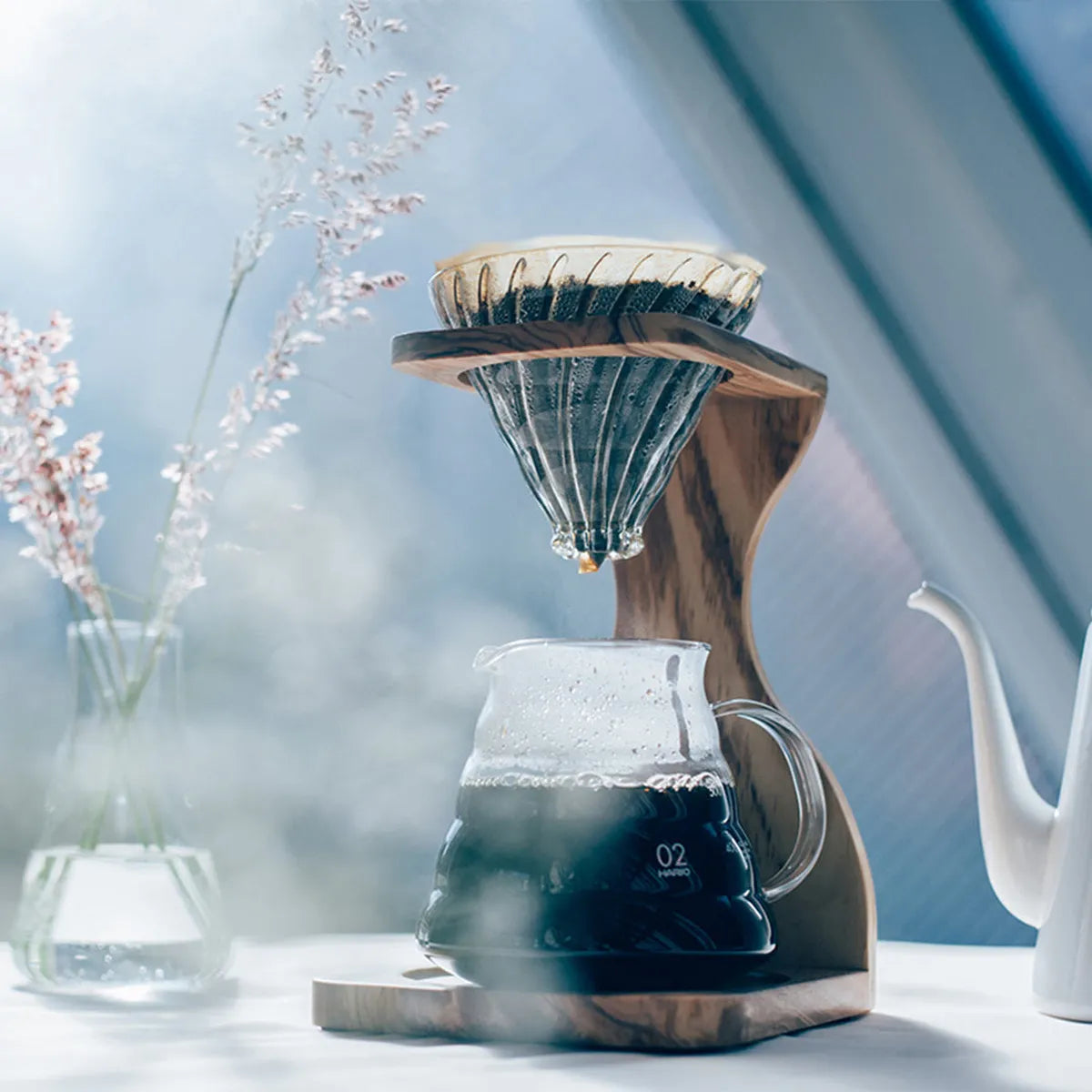 V60 Olive Wood Stand Set for 1-4 Cups VSS-1206-OV