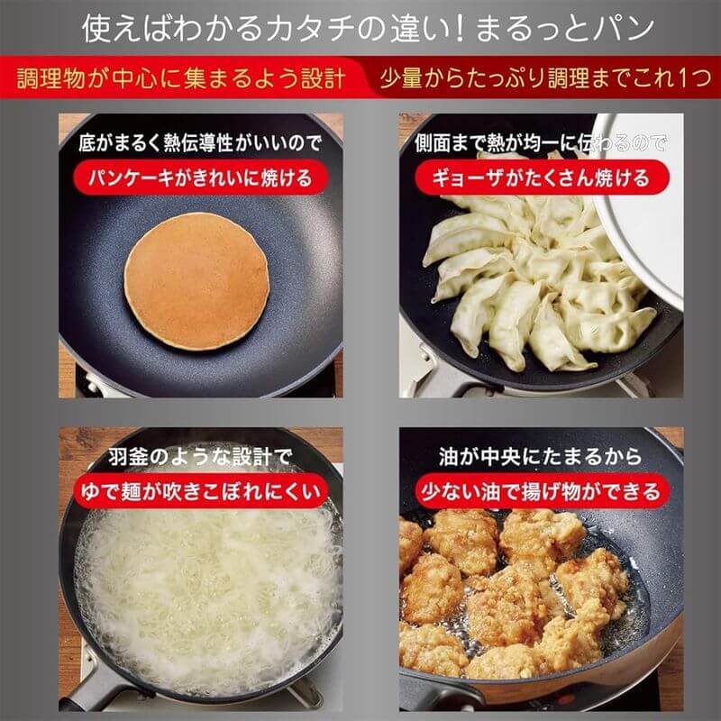 MARUTTO PAN 輕量不沾鍋 24cm, IH可, 日本製 A-2632