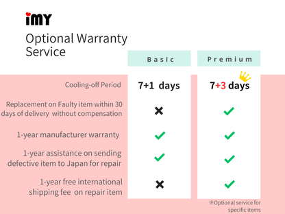 Optional premium warranty plan B - imy Shop Japan